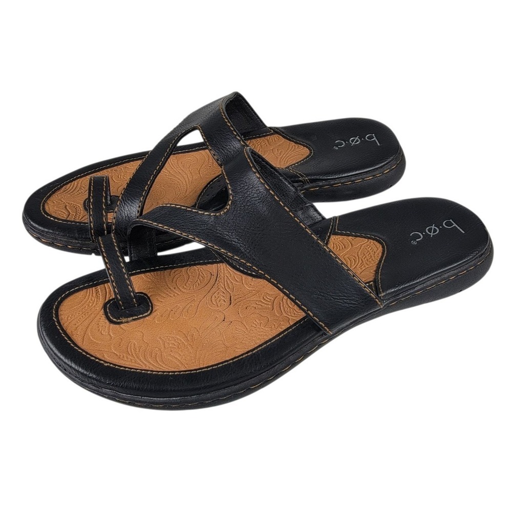 B.O.C Born Women's Black Toe Ring Sandals Laurina Slip On Shoes size 9 M - Picture 2 of 9